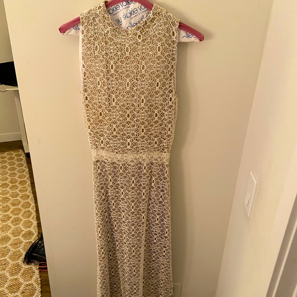 AGAIN white lace maxi